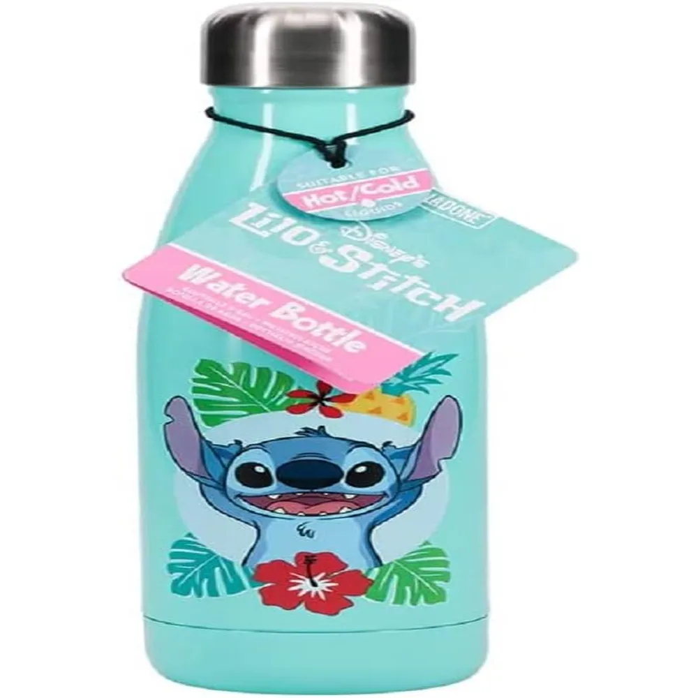 Paladone Disney Lilo & Stitch, botella de agua metálica 15 oz / 444 ml oficial