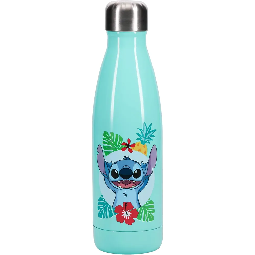 Paladone Disney Lilo & Stitch, botella de agua metálica 15 oz / 444 ml oficial
