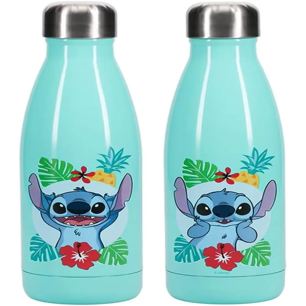 Paladone Disney Lilo & Stitch, botella de agua metálica 15 oz / 444 ml oficial