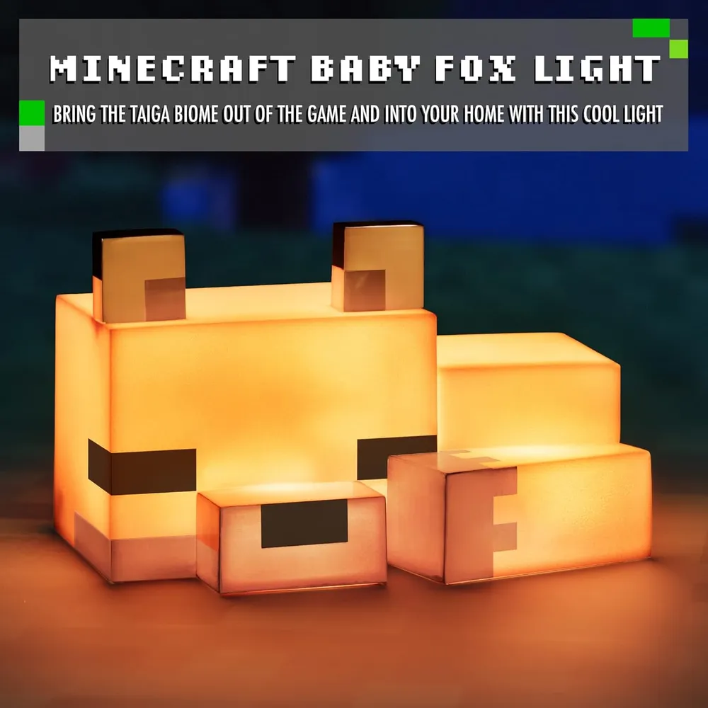 Paladone Minecraft Zorro, luz nocturna brillo naranja oficial