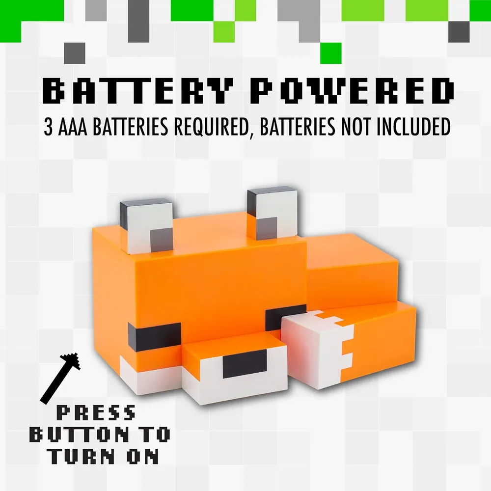 Paladone Minecraft Zorro, luz nocturna brillo naranja oficial
