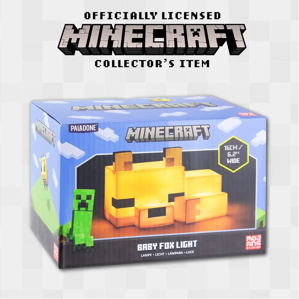 Paladone Minecraft Zorro, luz nocturna brillo naranja oficial