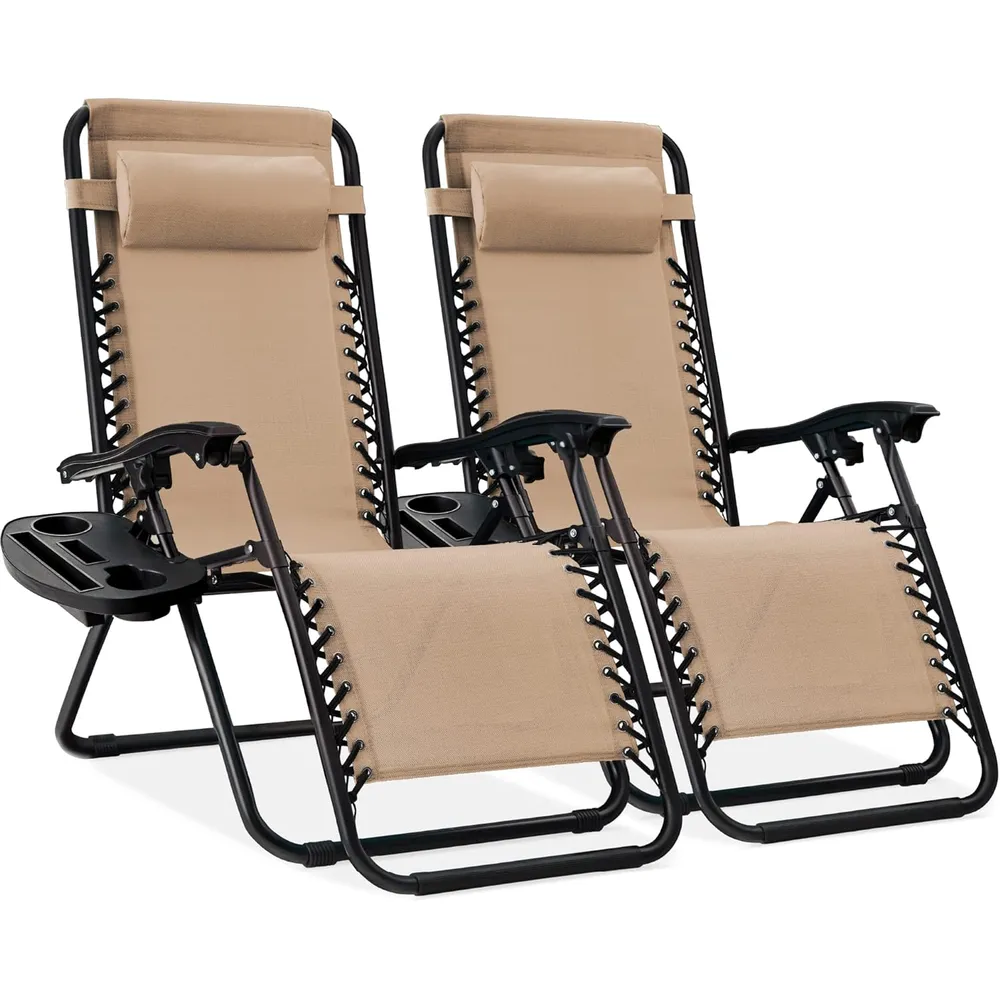 Juego de 2 sillones reclinables con portavasos Best Choice Products | Arena