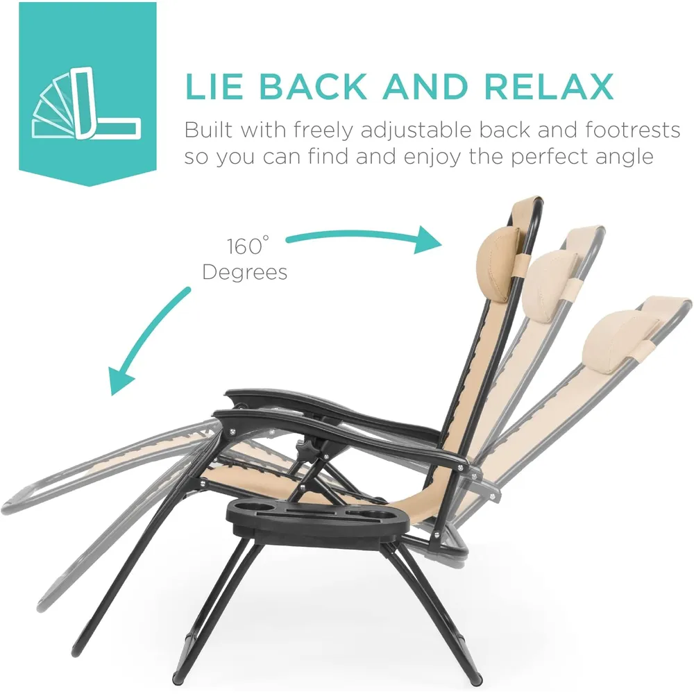 Juego de 2 sillones reclinables con portavasos Best Choice Products | Arena