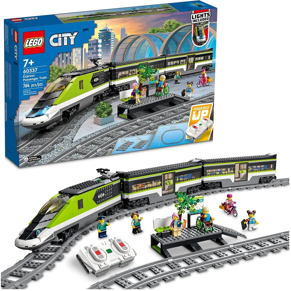 Lego City tren de pasajeros Express juguete con control remoto y vías incluidas