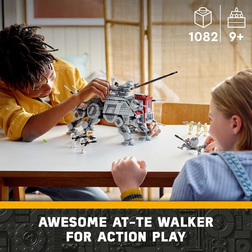 Lego Star Wars AT-TE Walker set articulado con soldados clon y droide de batalla