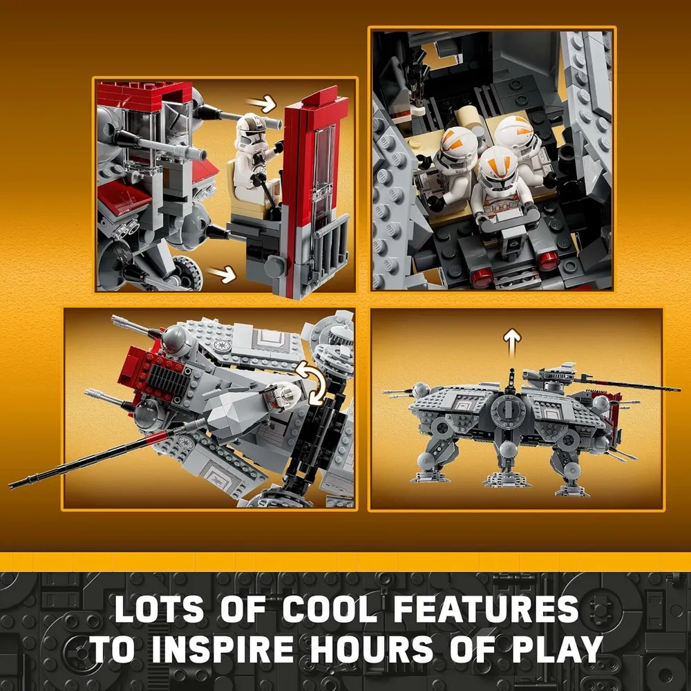Lego Star Wars AT-TE Walker set articulado con soldados clon y droide de batalla