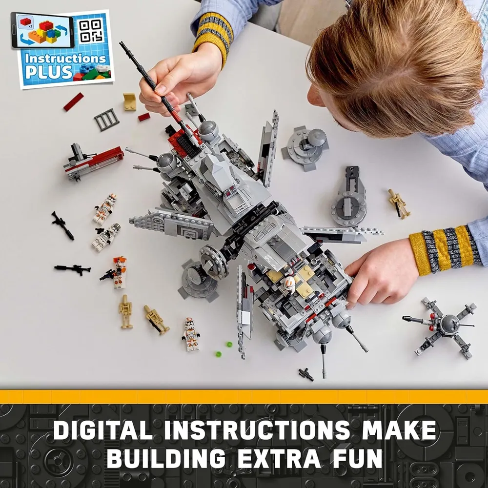 Lego Star Wars AT-TE Walker set articulado con soldados clon y droide de batalla