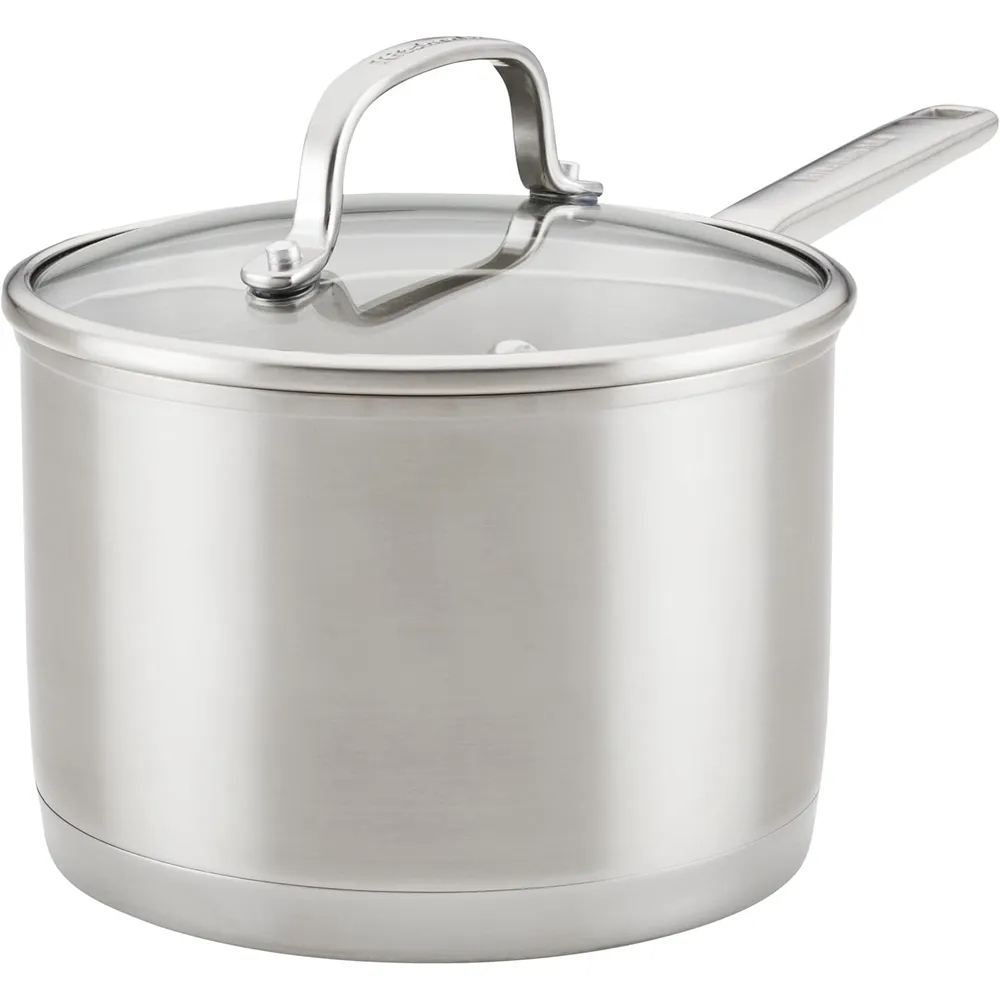KitchenAid cacerola acero inoxidable 3 qt / 2.8 l, triple capa con tapa