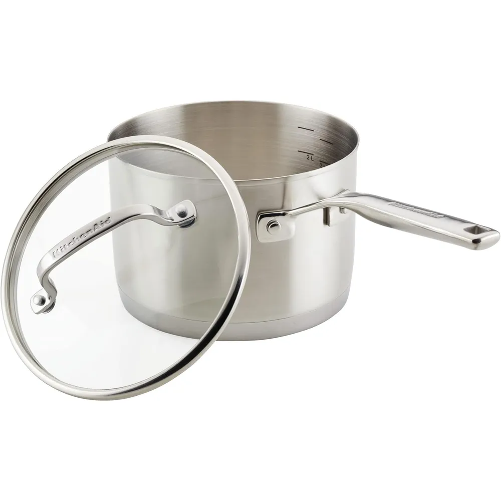 KitchenAid cacerola acero inoxidable 3 qt / 2.8 l, triple capa con tapa