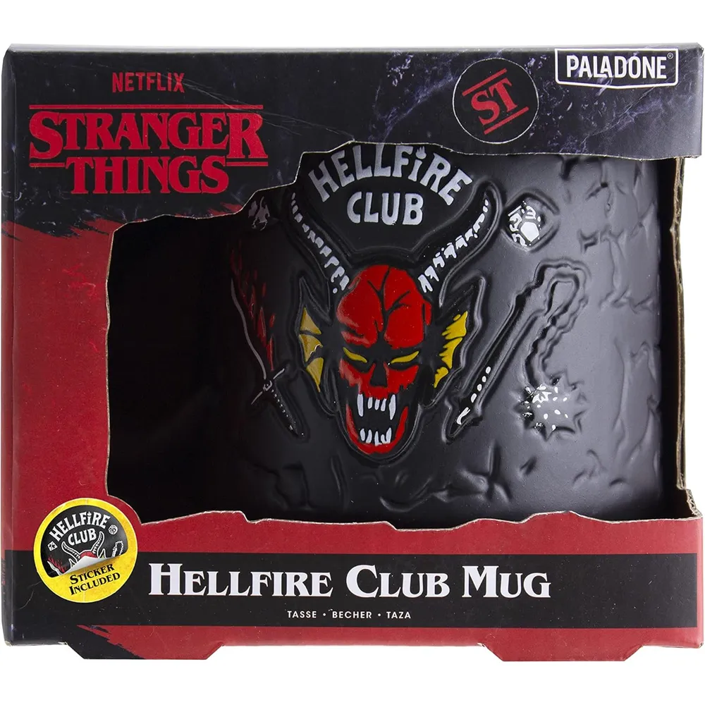 Paladone Stranger Things Hellfire Club, taza relieve 400 ml oficial