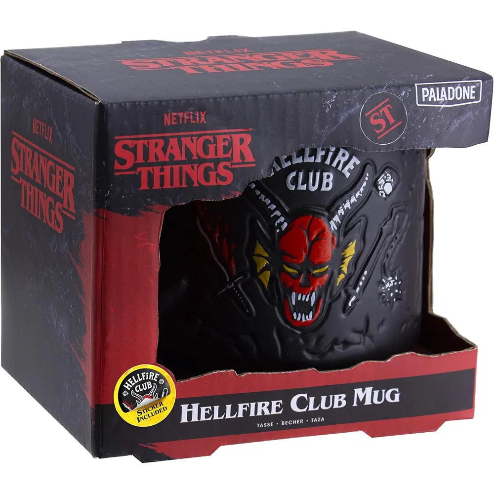 Paladone Stranger Things Hellfire Club, taza relieve 400 ml oficial