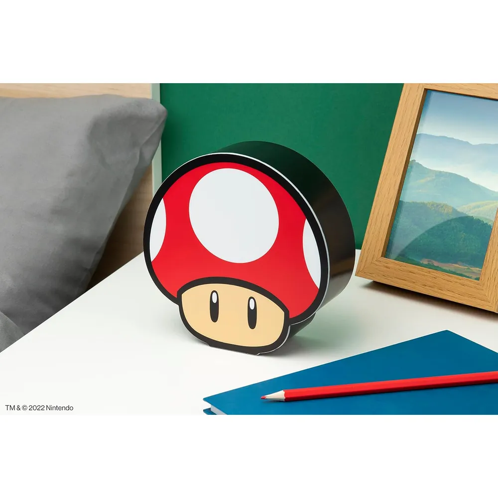 Paladone Super Mario Mushroom Box, lámpara escritorio 5.9 in / 15 cm oficial
