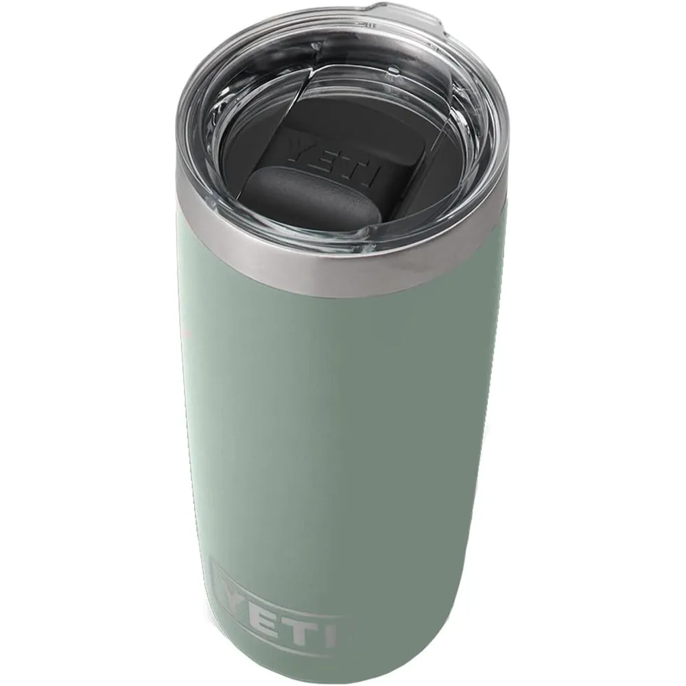 YETI Rambler Vaso de 10 oz de acero inoxidable y tapa MagSlider color verde hoja