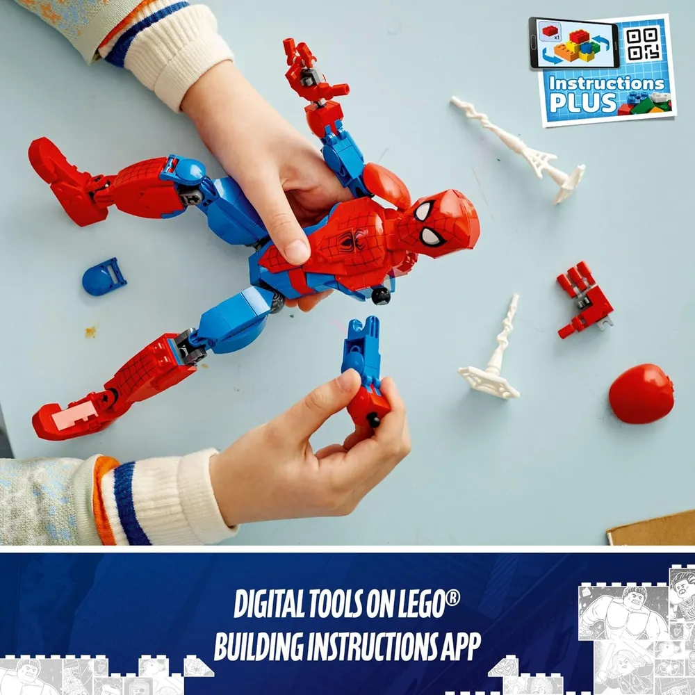 Lego Marvel Spider-Man set de construcción con figura articulada y elementos de telaraña