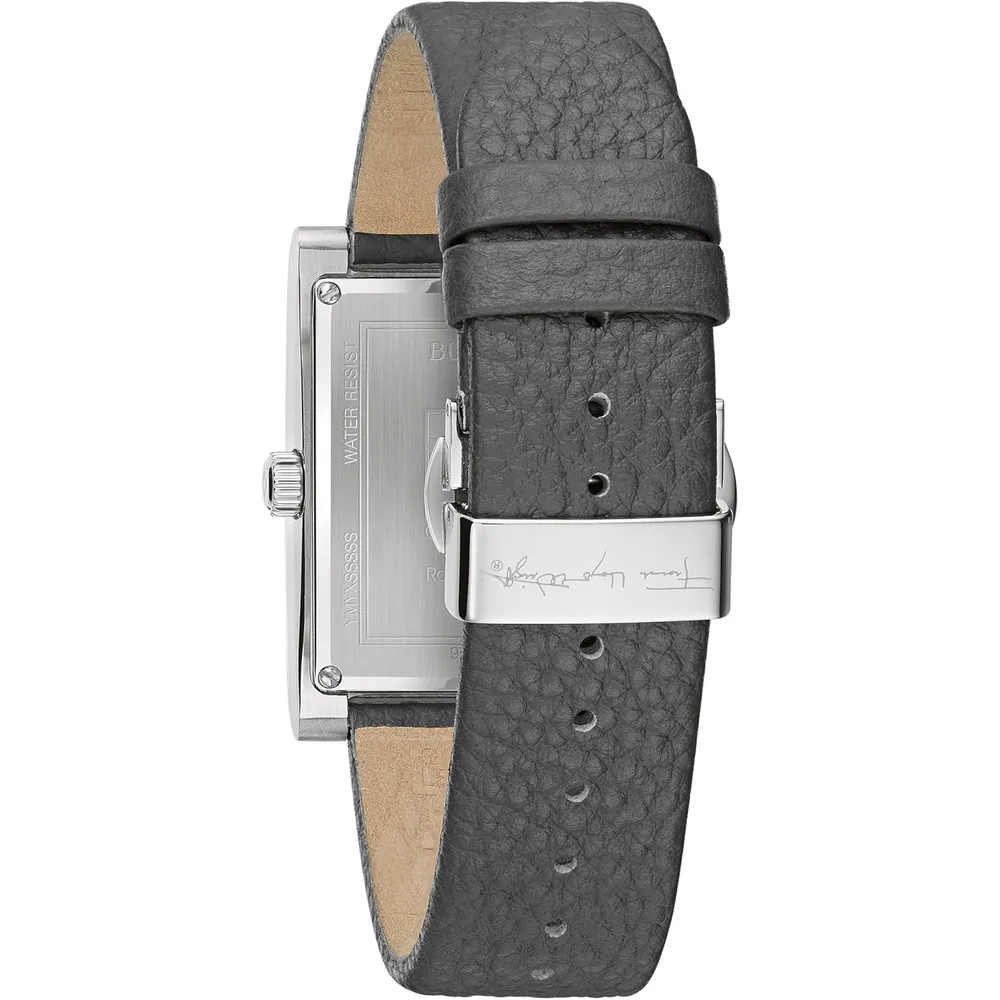 Bulova reloj Frank Lloyd Wright Robie House de hombre cuarzo 3 agujas | Gris
