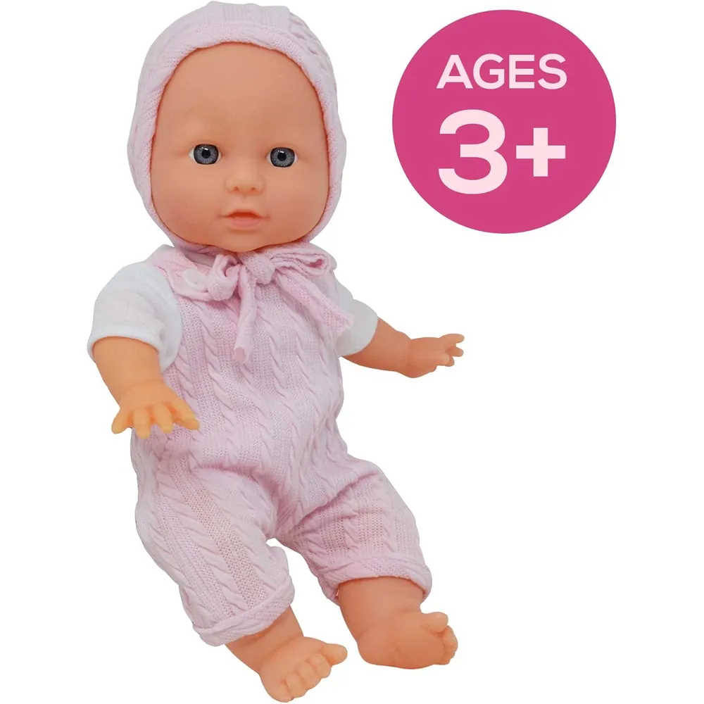 Muñeca bebé 12"/30 cm con accesorios | Rosado