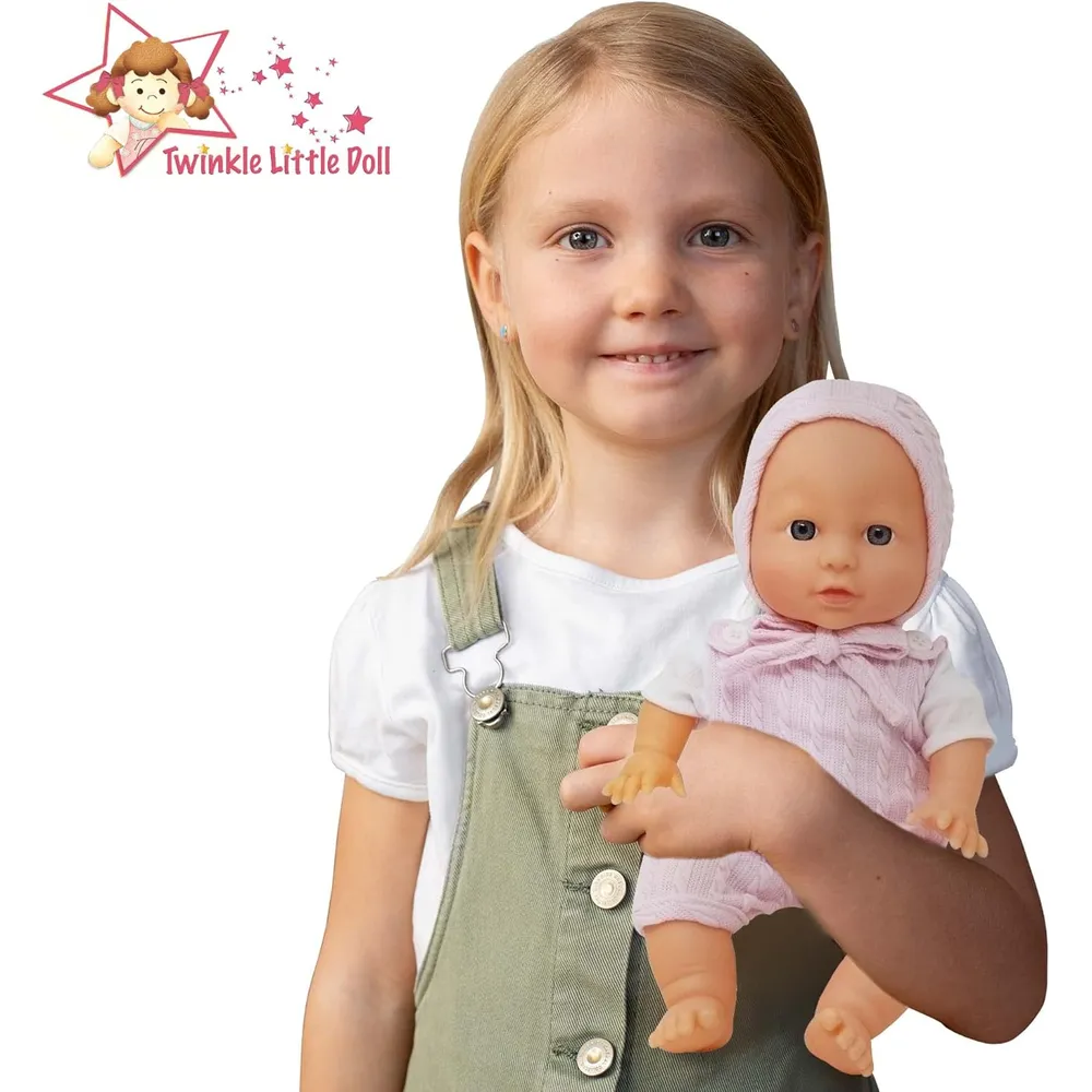 Muñeca bebé 12"/30 cm con accesorios | Rosado