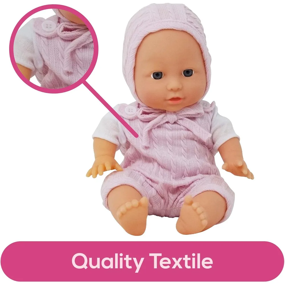 Muñeca bebé 12"/30 cm con accesorios | Rosado