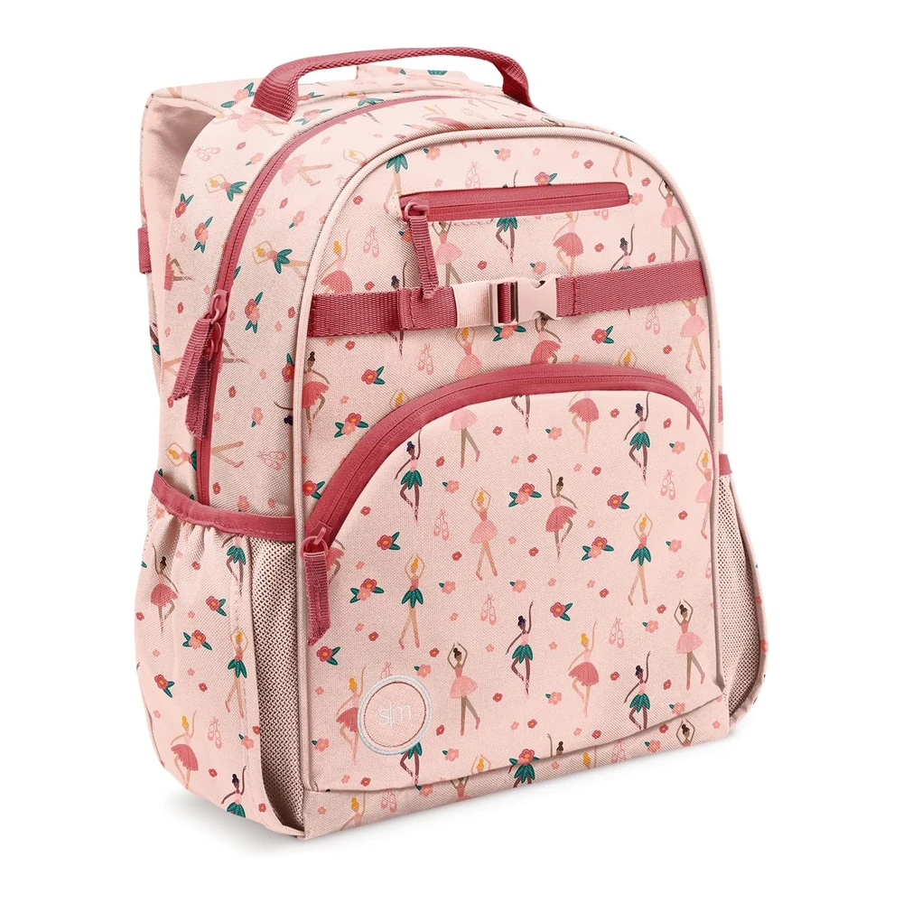 b09zdp1c14_m.webp Simple Modern Mochila para niños Pequeños y Niñas - - Bailarina Rosa - Niños-12l