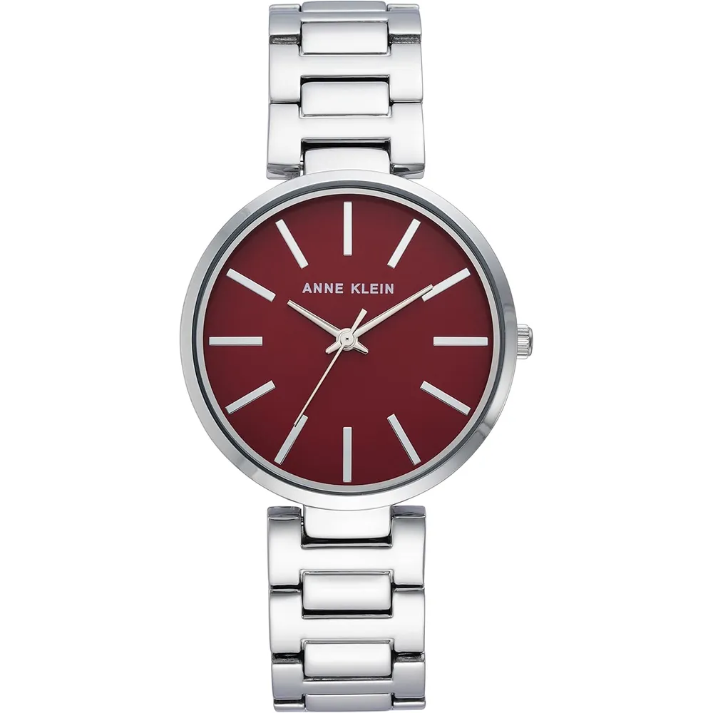 Anne Klein AK/2787SVTT reloj de pulsera para mujer | 34 mm - Borgoña/Plateado