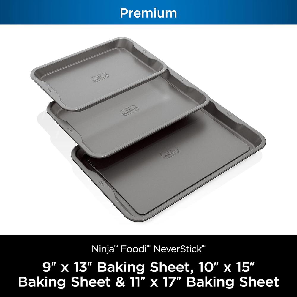 Ninja set 3 bandejas B33003 Foodi Neverstick Premium, antiadherentes