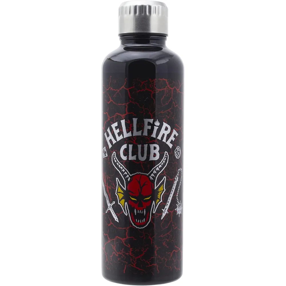 Paladone Stranger Things Hellfire Club, botella de agua acero inoxidable 16.9 oz / 500 ml oficial