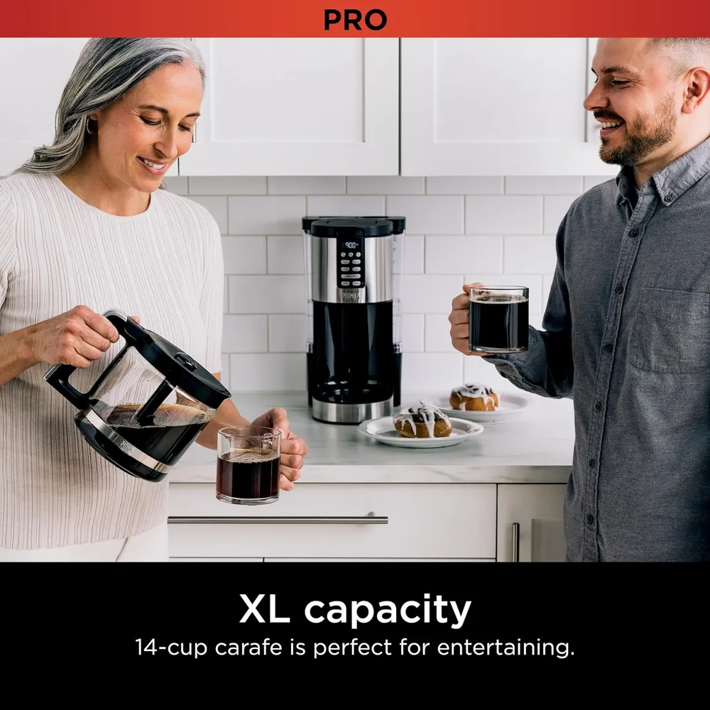 NINJA CAFETERA PROGRAMABLE XL PRO 14 TAZAS / 2.1 L | ACERO INOXIDABLE