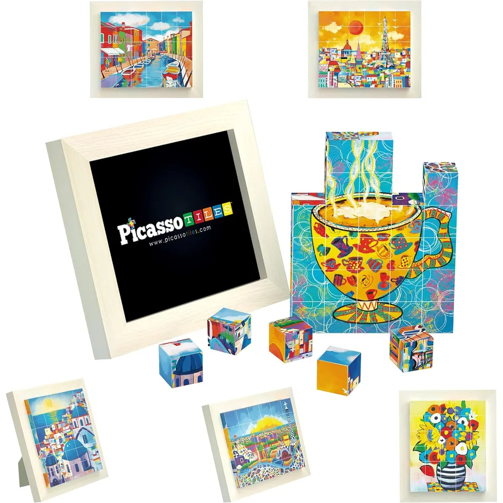 CUBOS MAGNÉTICOS ROMPECABEZAS 6 EN 1 ARTE PICASSOTILES