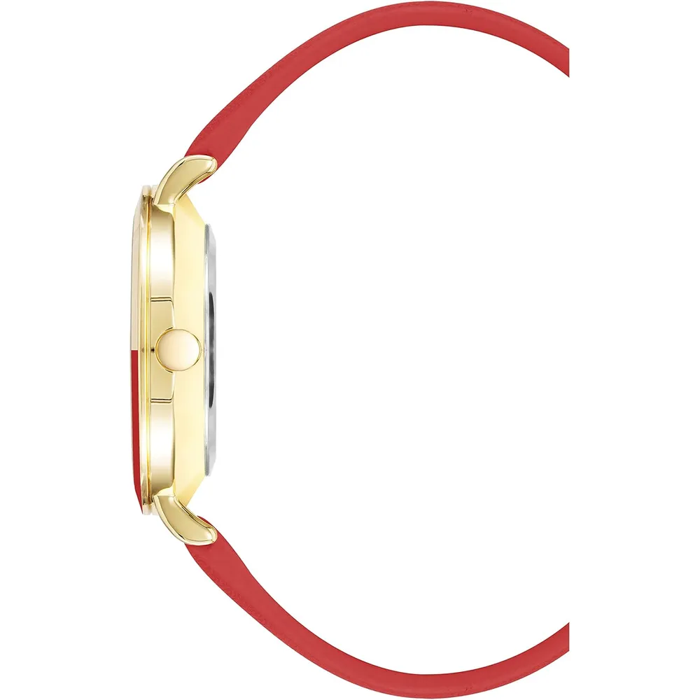 Nine West NW/2346GPGN reloj para dama con correa clásica | 36 mm - Oro/rojo