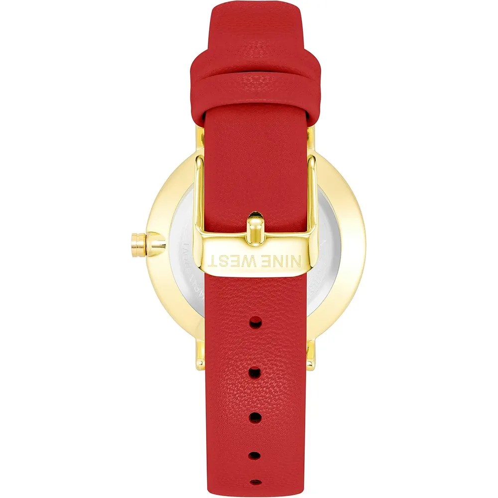 Nine West NW/2346GPGN reloj para dama con correa clásica | 36 mm - Oro/rojo