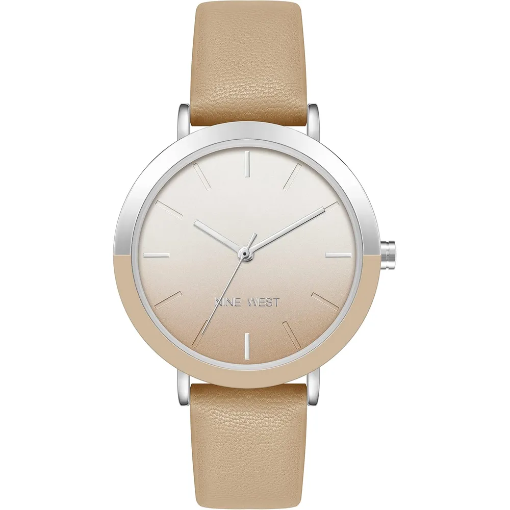 Nine West NW/2346GPGN reloj para dama con correa clásica | 36 mm - Bronceado/Plateado