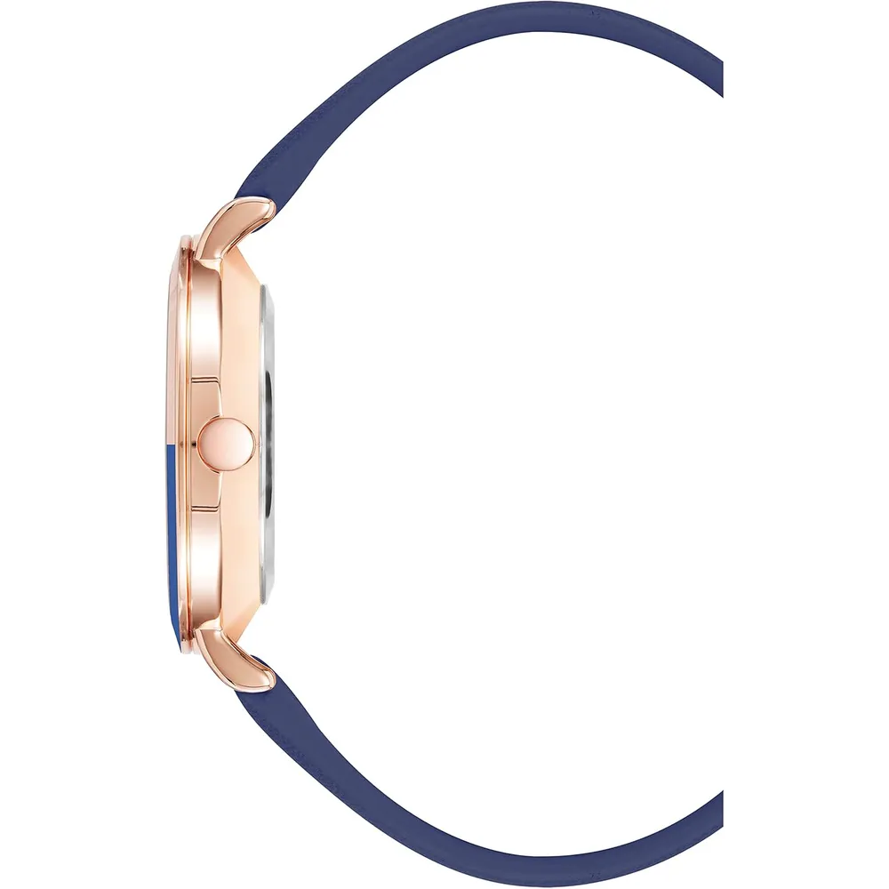 Nine West NW/2346GPGN reloj para dama con correa clásica | 36 mm - Azul/Oro Rosa