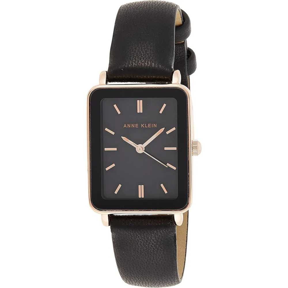 Anne Klein AK/3702 reloj con correa para mujer | 	26.5 mm - Negro/Oro rosa