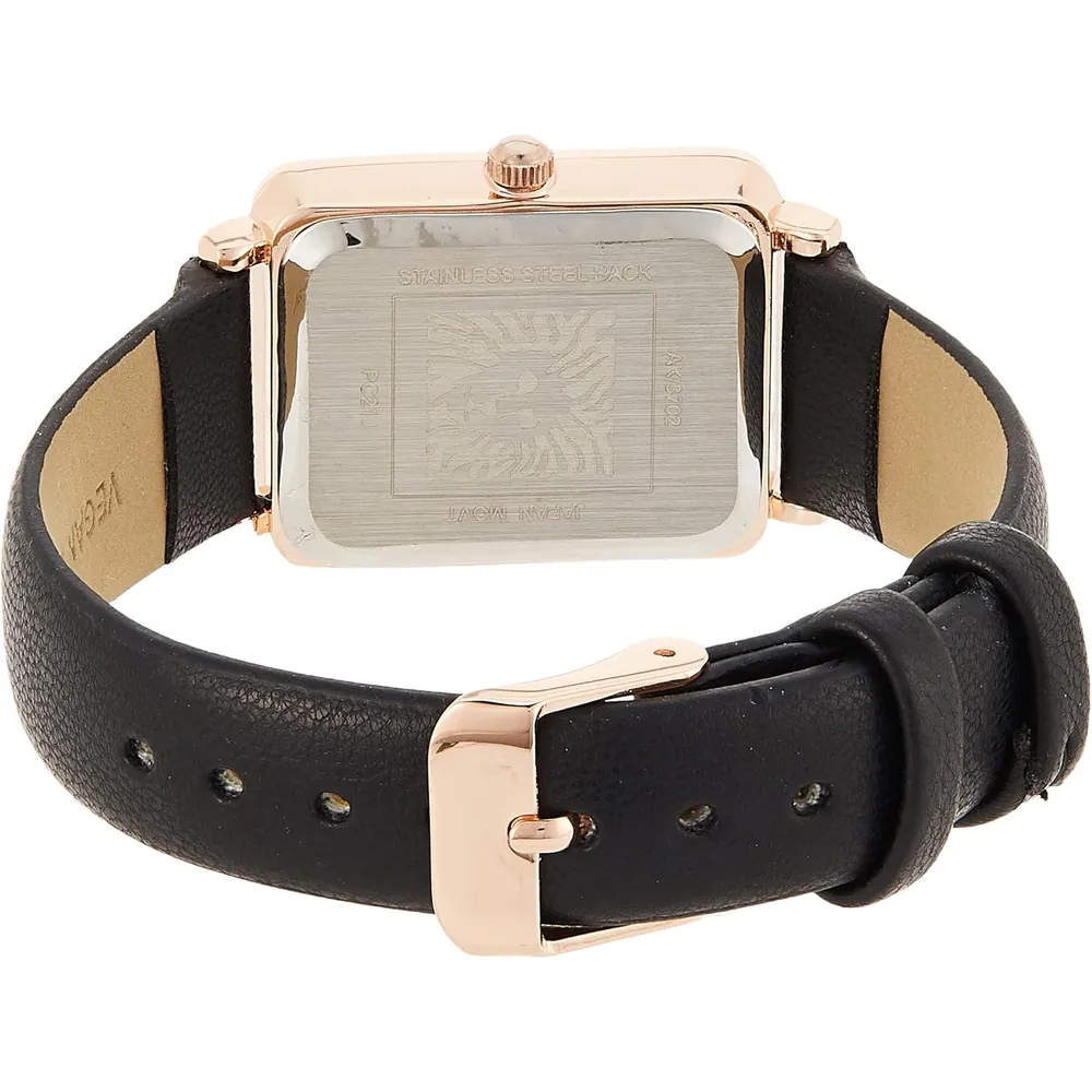 Anne Klein AK/3702 reloj con correa para mujer | 	26.5 mm - Negro/Oro rosa