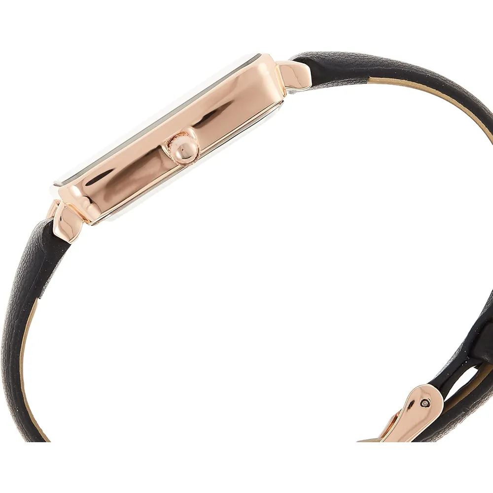 Anne Klein AK/3702 reloj con correa para mujer | 	26.5 mm - Negro/Oro rosa
