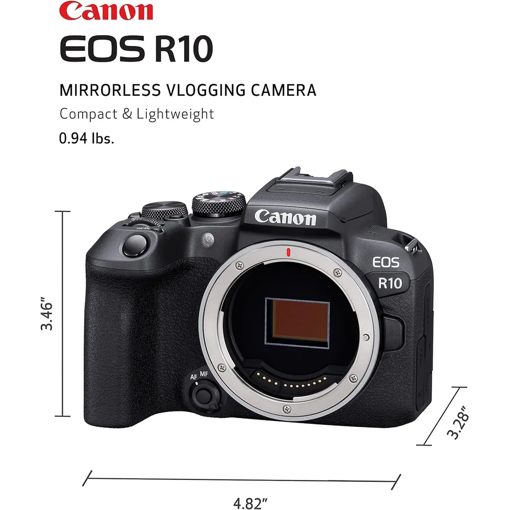 Canon cámara sin espejo EOS R10 4K | Negro