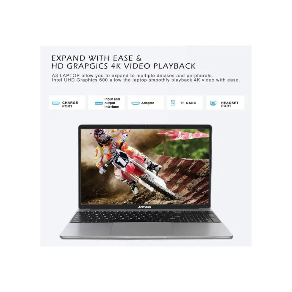 Ruzava 15.6" Laptop 6 GB RAM 128 GB SSD J4105 4-Core Win 10 FHD Dual