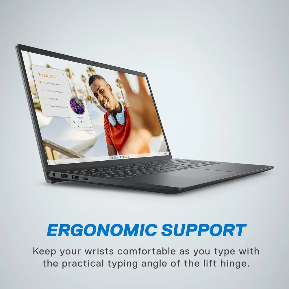 LAPTOP INSPIRON 15 RYZEN 5 7520U DELL 15.6" 512GB SSD 8GB RAM W11 - TECLADO INGLÉS | NEGRO CARBÓN