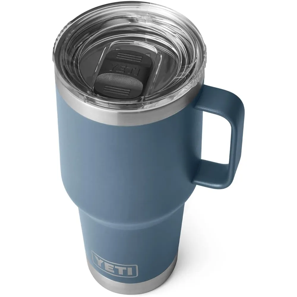 YETI Rambler Vaso de 30 oz de acero inoxidable y tapa Stronghold color azul acero