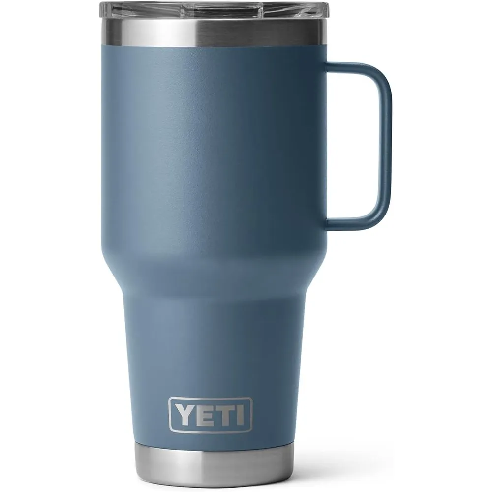 YETI Rambler Vaso de 30 oz de acero inoxidable y tapa Stronghold color azul acero