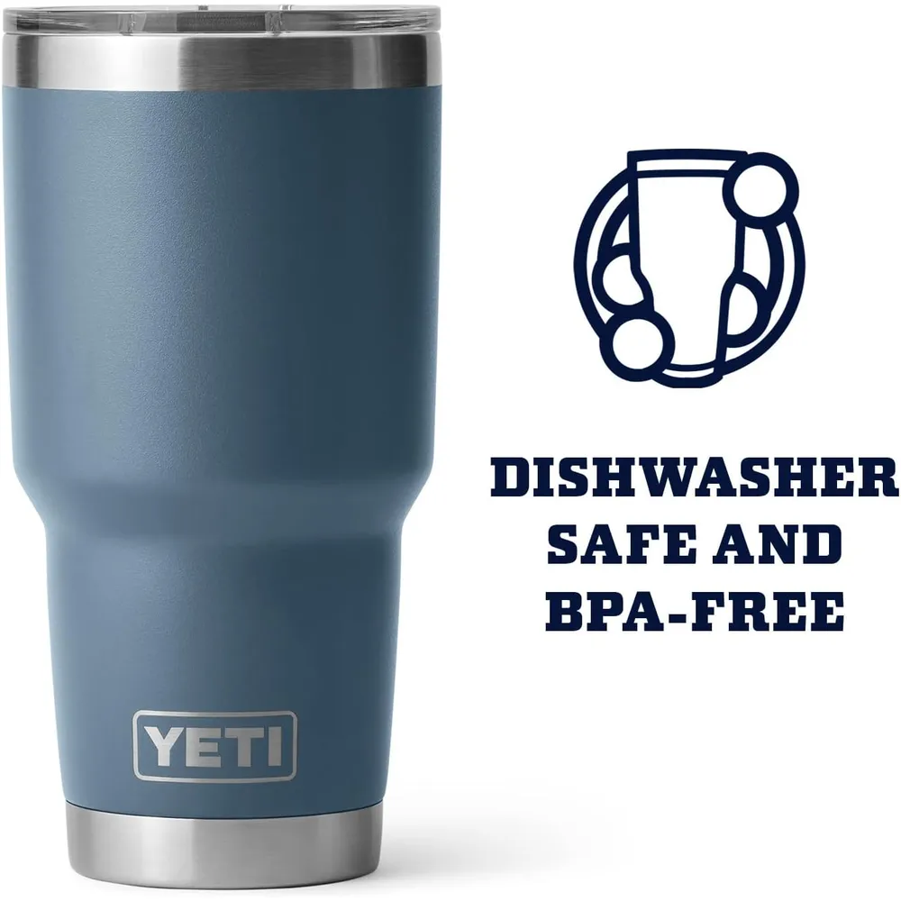 YETI Rambler Vaso de 30 oz de acero inoxidable y tapa MagSlider color azul acero