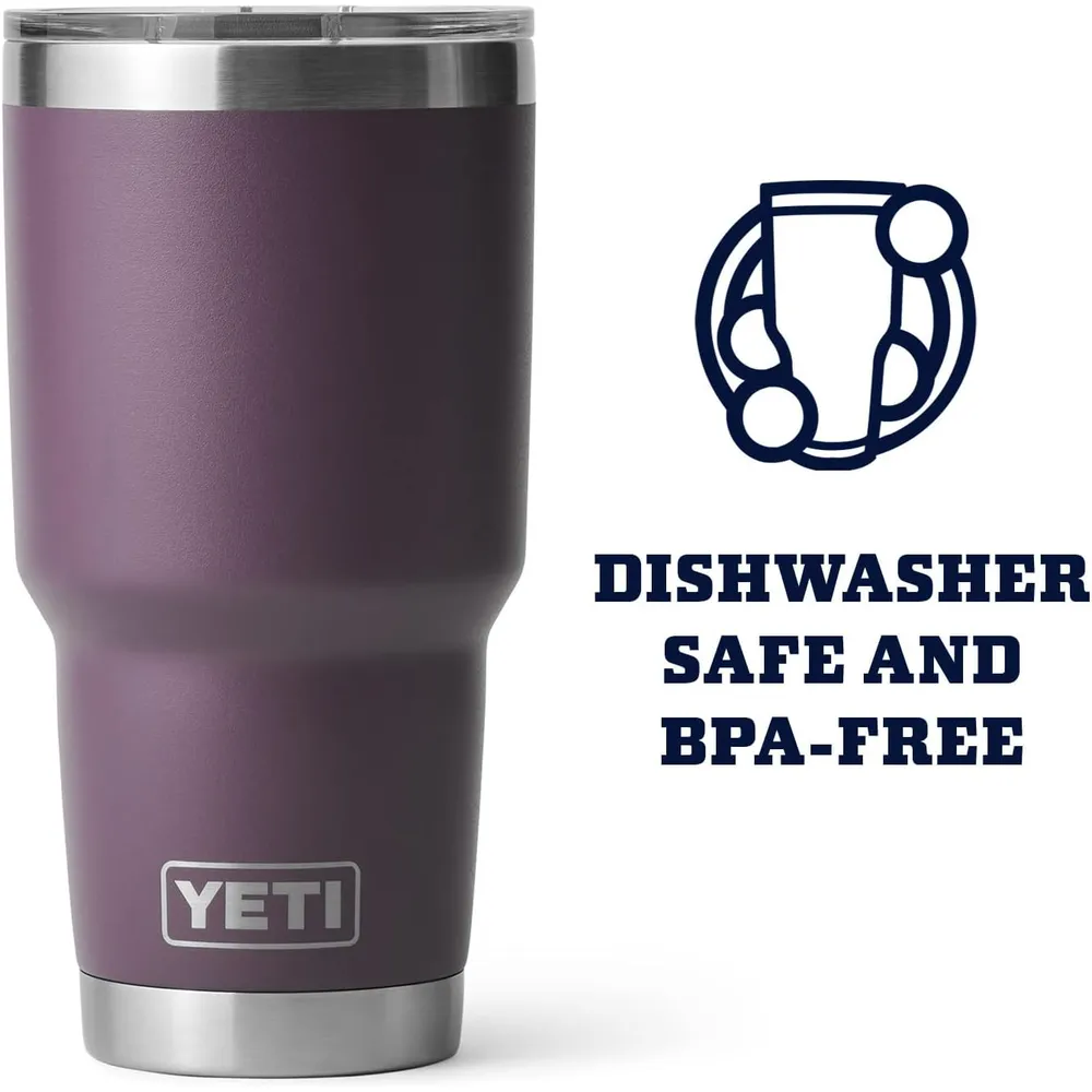 YETI Rambler Vaso de 30 oz de acero inoxidable y tapa MagSlider color morado