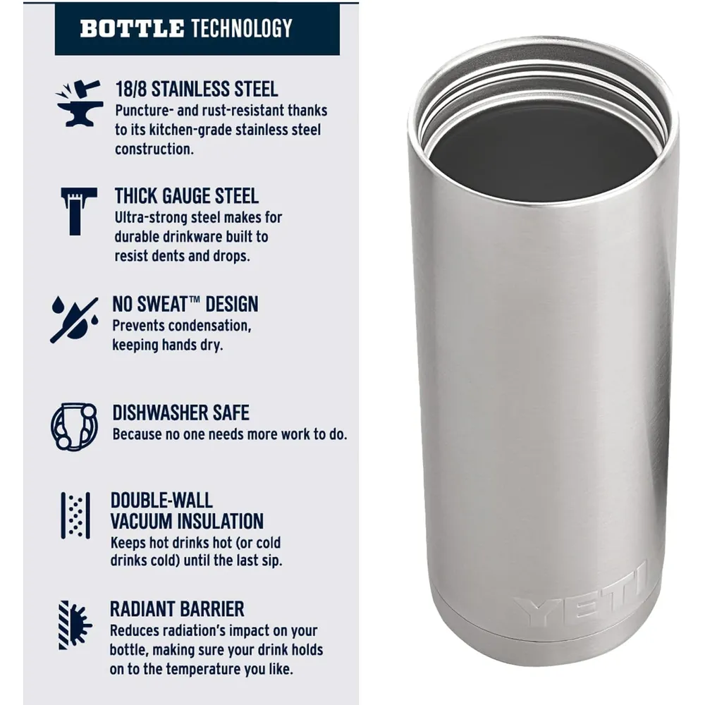 YETI Rambler Botella Térmica con Tapa Hot Shot de 18 oz | Azul Electrico