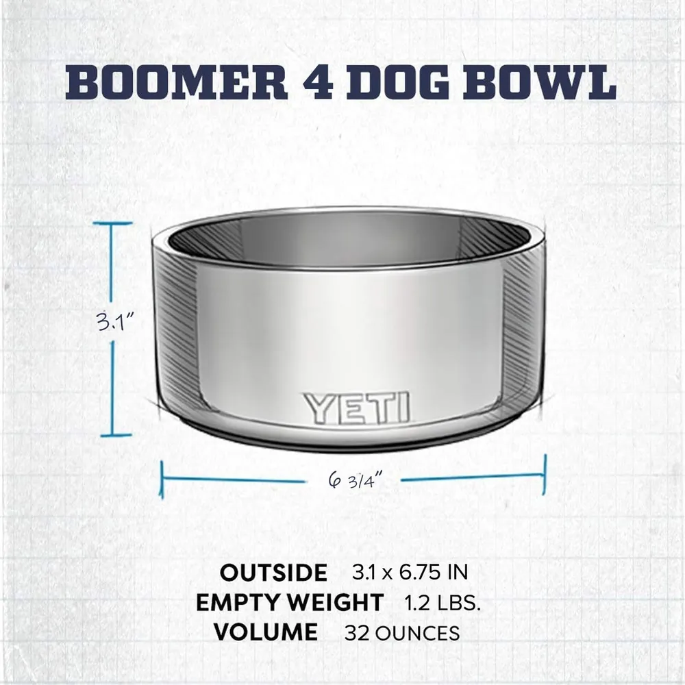 YETI Boomer 4 Tazón De Acero Inoxidable Para Perro de 32 oz | Blanco