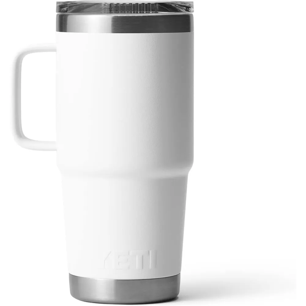 YETI Rambler Vaso de 20 oz de acero inoxidable y tapa Stronghold color blanco