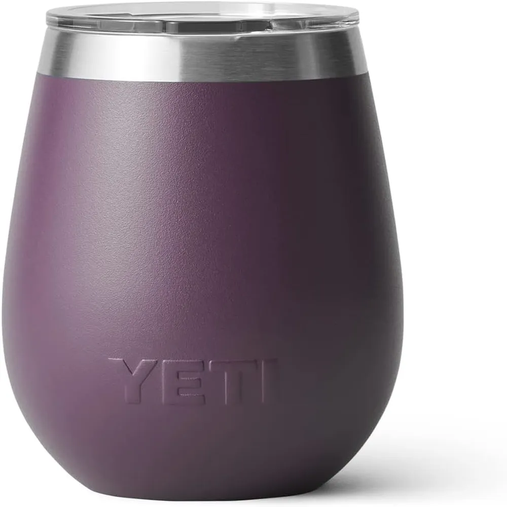 YETI Rambler Vaso de vino de 10 oz de acero inoxidable con tapa MagSlider color uva