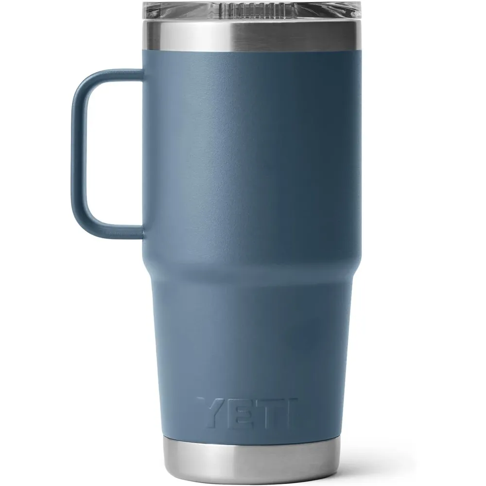 YETI Rambler Vaso de 20 oz de acero inoxidable y tapa Stronghold color azul acero