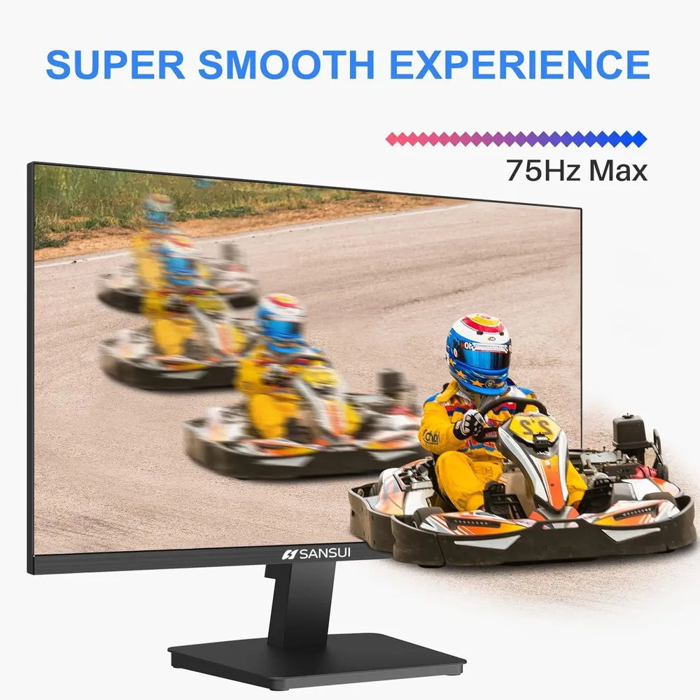 Sansui 22" FHD 75 Hz LED HDMI/VGA Biseles ultradelgados Inclinable