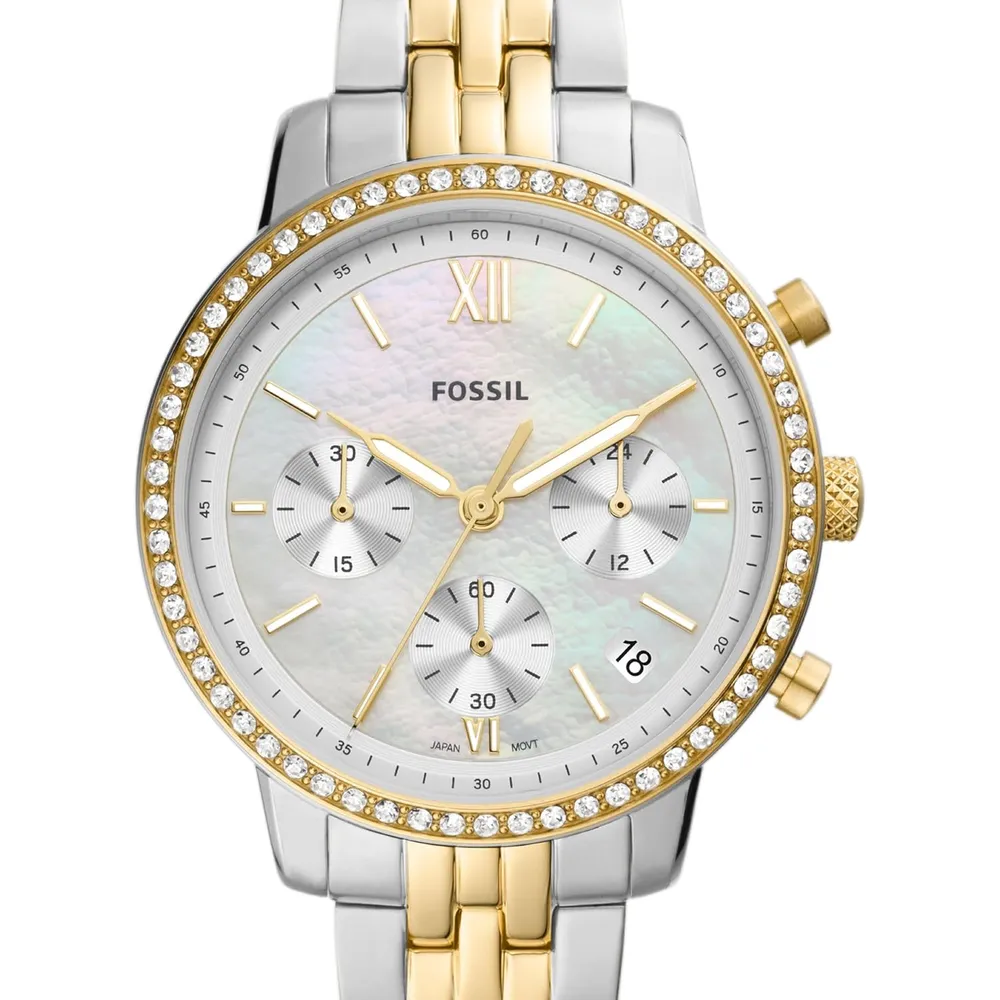 Fossil reloj cronógrafo Neutra de cuarzo para mujer | Plateado